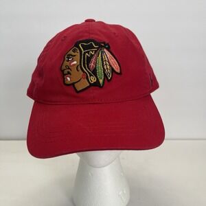 Chicago‎ Blackhawks Zephyr Red Hat Cap Size Large Embroidered Logo